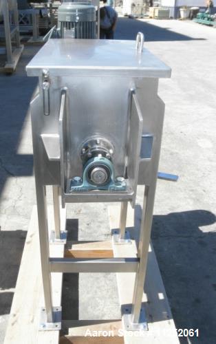 Unused- New Double Ribbon Mixer. 2.5 cubic foot working capacity. Polished 304 stainless steel contacts, 26" long x 14" wide...