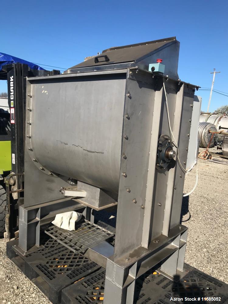 Used- 30 Cubic Foot  Stainless Steel Sanitary Double Ribbon Blender, 30 Cubic Fo