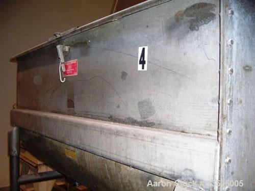 Unused- Stricklin 34 CF double ribbon blender, stainless steel.  Equipped with Dual Hinged Lids. Interior Chamber Dimensions...