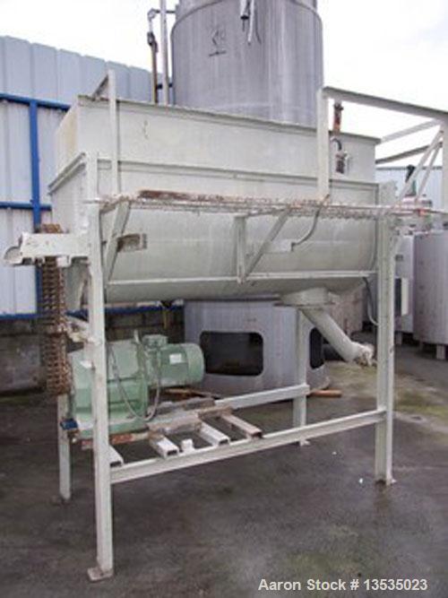 Used- Ribbon blender, carbon steel, working capacity 24.7 cubic feet (700 liters), total capacity 46 cubic feet (1300 liter)...