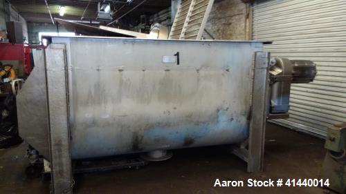 Used Bush Tank B150, 150 Cubic Foot Ribbon Blender with Stainless Trough and Ri