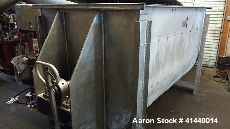 Used Bush Tank B150, 150 Cubic Foot Ribbon Blender with Stainless Trough and Ri