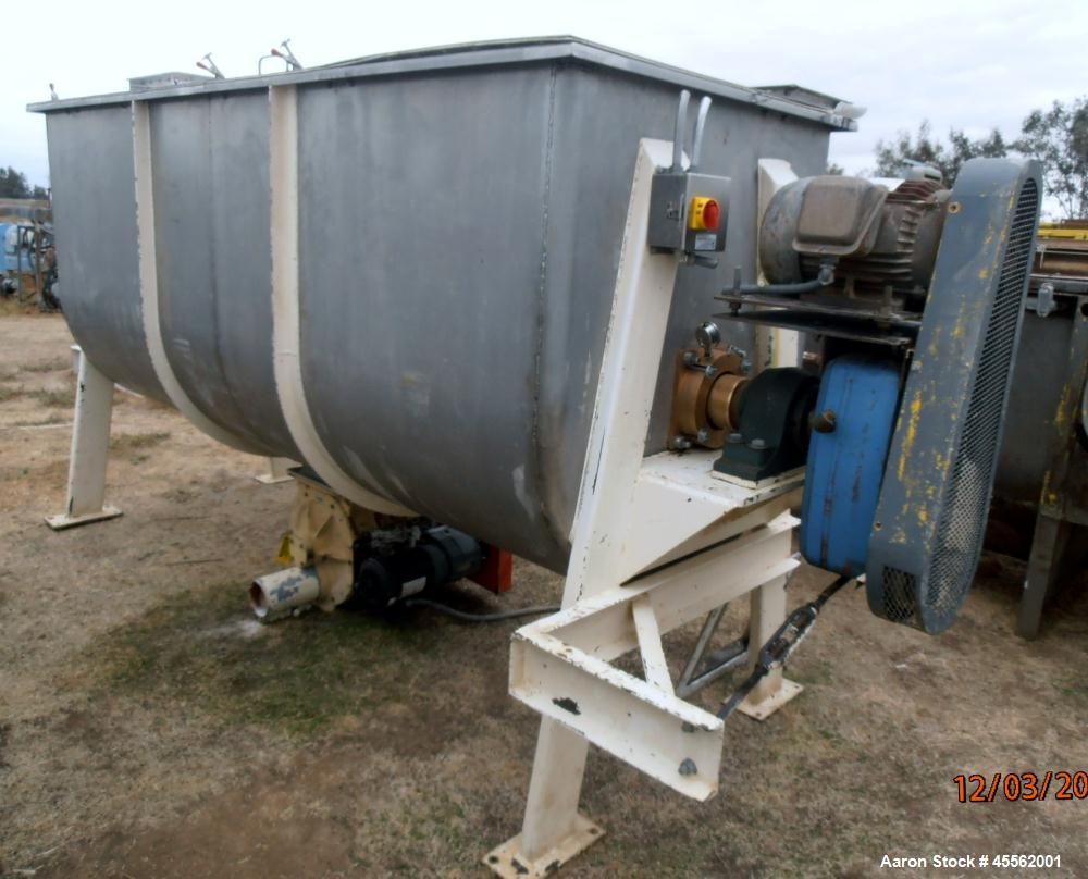 Used Stainless Steel Ribbon Blender, Approximate 100 Cubic Feet