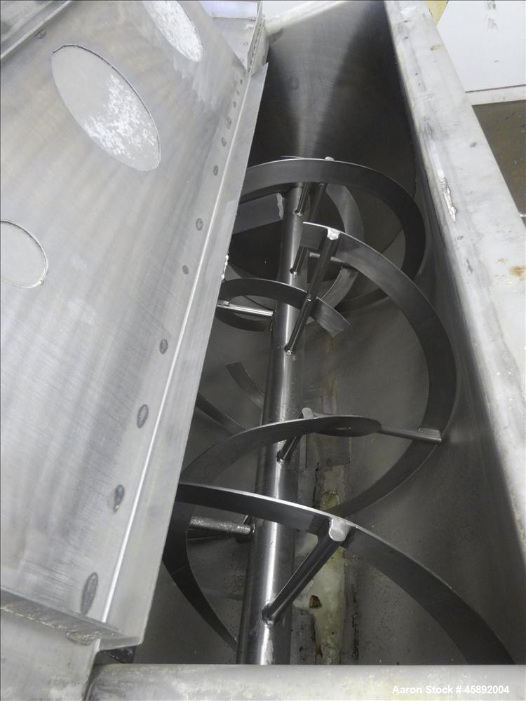 Used- MAP s.r.l Double Spiral Ribbon Blender, Approximate 65 Cubic Feet, 304 Stainless Steel. Carbon steel dimple jacketed t...