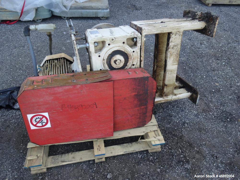 Used MAP s.r.l Double Spiral Ribbon Blender, Approximate 65 Cubic Feet, 304 Stainless Steel. Carbon steel dimple jacketed trough approximate 41" wide x 79" long x 47" deep, not rated. 4-1/2" Diameter...