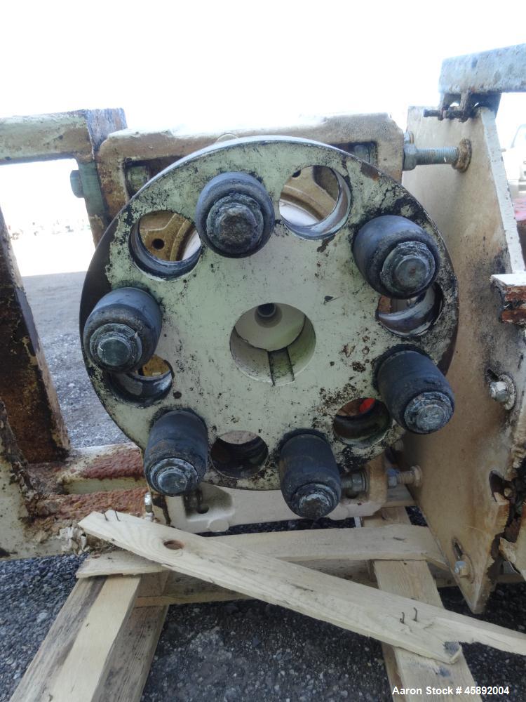 Used MAP s.r.l Double Spiral Ribbon Blender, Approximate 65 Cubic Feet, 304 Stainless Steel. Carbon steel dimple jacketed trough approximate 41" wide x 79" long x 47" deep, not rated. 4-1/2" Diameter...