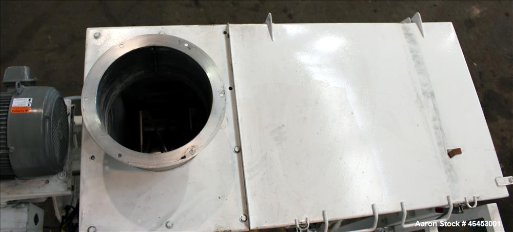Used Double Spiral Ribbon Blender, Approximately 9.6 Cubic Feet, 304 Stainless Steel. Non-jacketed trough 48" long x 19-3/4" wide x 31" deep. 2-1/4" Diameter shaft, inner ribbon 2" wide x 1/4" thick,...
