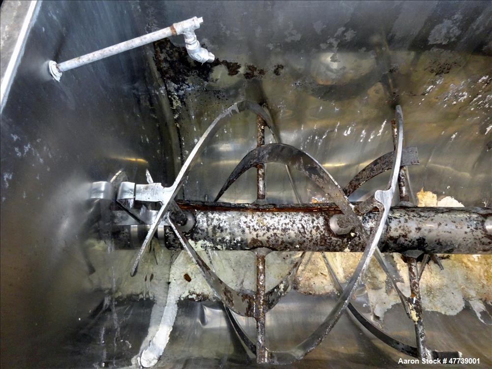 Used Ribbon Blender, Approximate 70 Cubic Feet, 304 Stainless Steel.