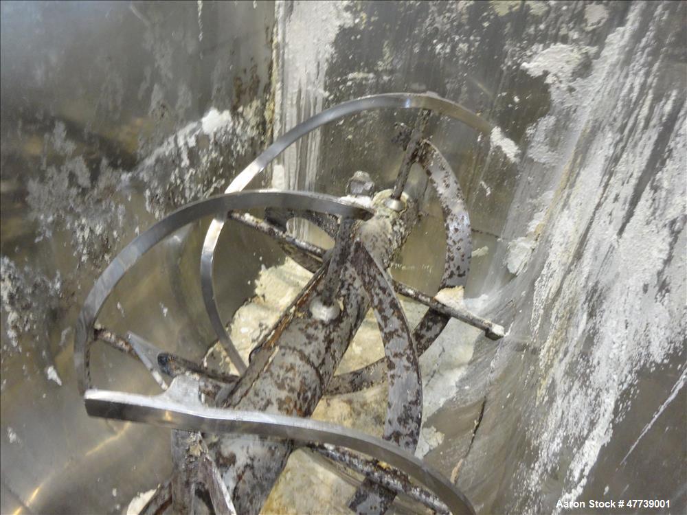 Used Ribbon Blender, Approximate 70 Cubic Feet, 304 Stainless Steel.