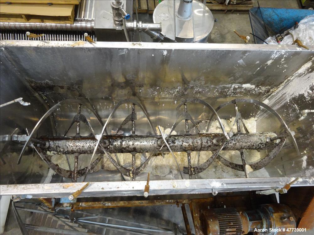 Used Ribbon Blender, Approximate 70 Cubic Feet, 304 Stainless Steel.