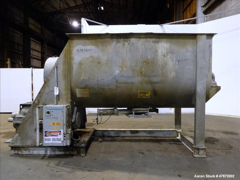 Used Ribbon Blender, 220 Cubic Foot Working Capacity, 304 Stainless Steel