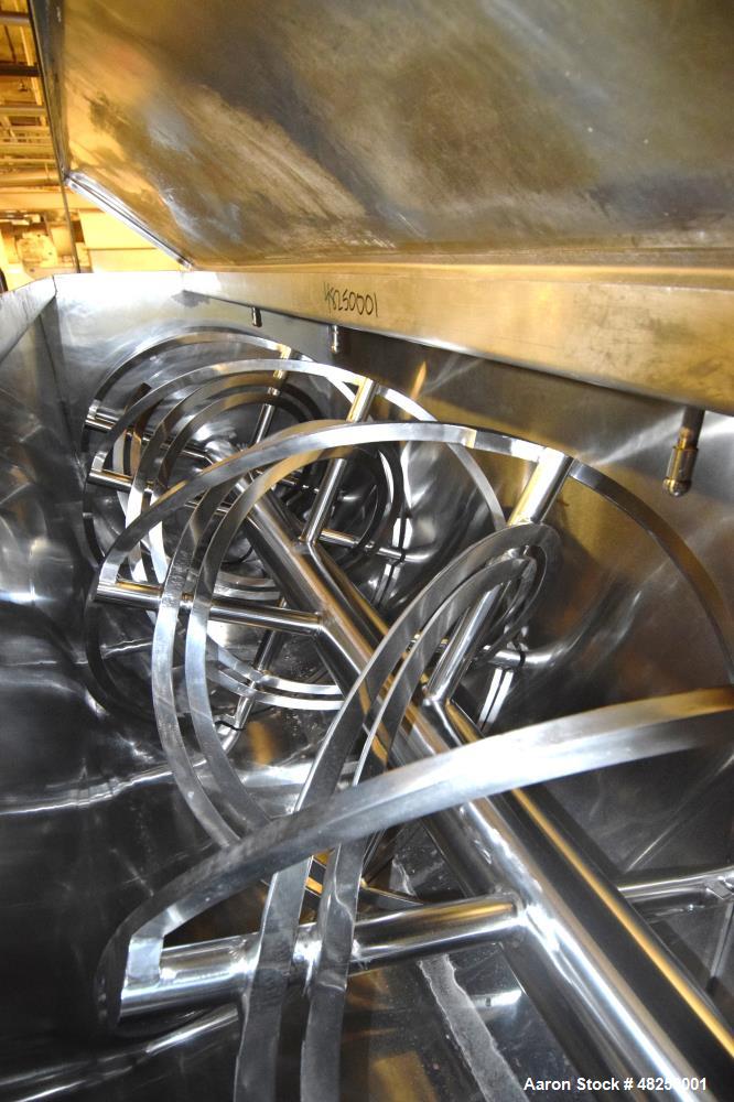Used Double Spiral Ribbon Blender, Stainless Steel.