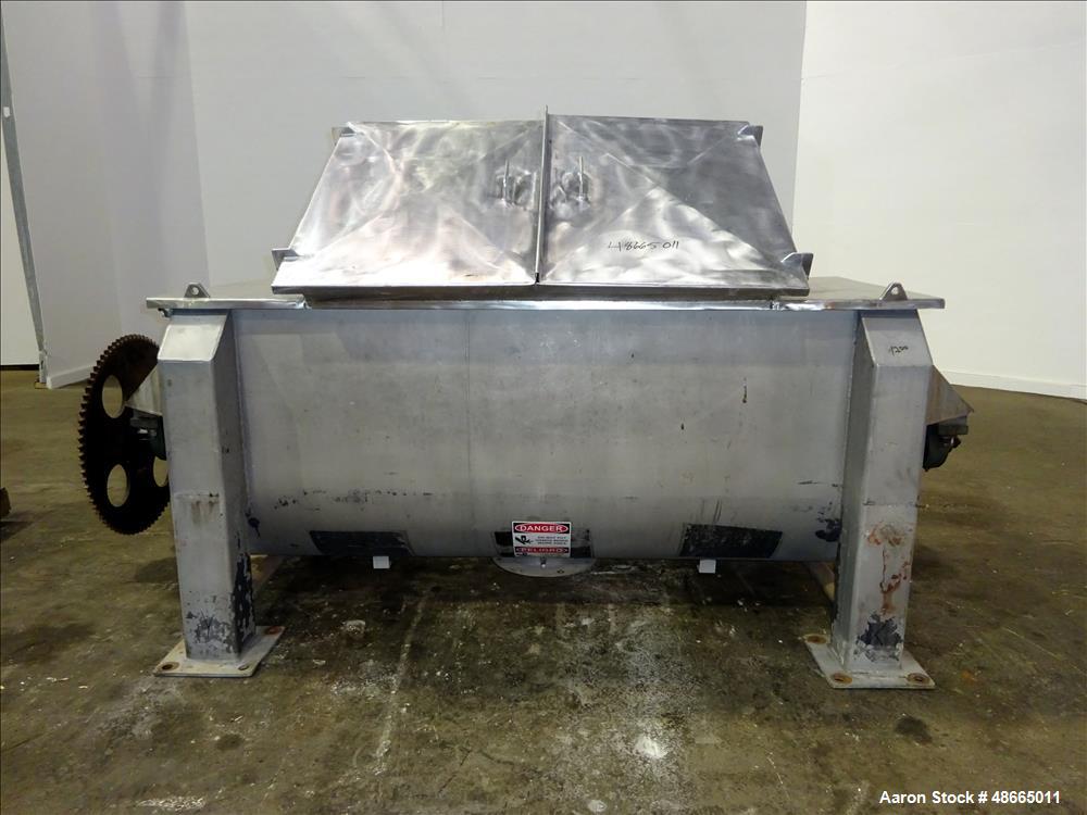 Used Ribbon Blender, Approximate 36 Cubic Foot Capacity, 304 Stainless Steel.