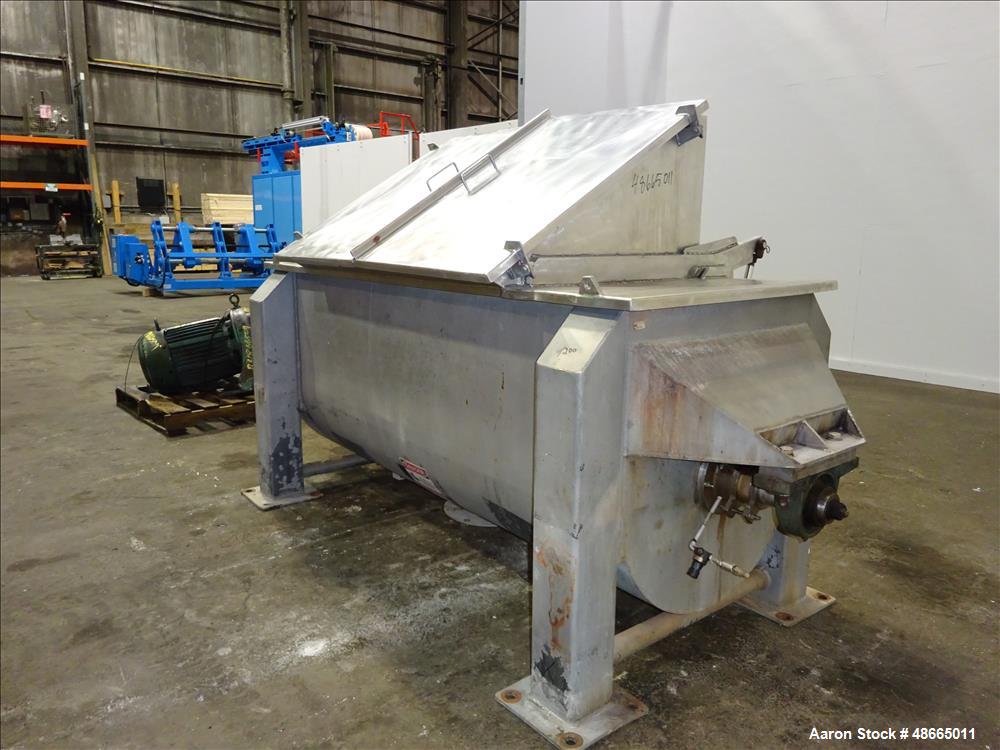 Used Ribbon Blender, Approximate 36 Cubic Foot Capacity, 304 Stainless Steel.