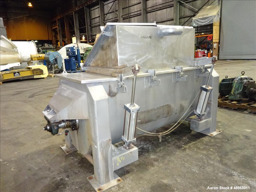 Used Ribbon Blender, Approximate 36 Cubic Foot Capacity, 304 Stainless Steel.