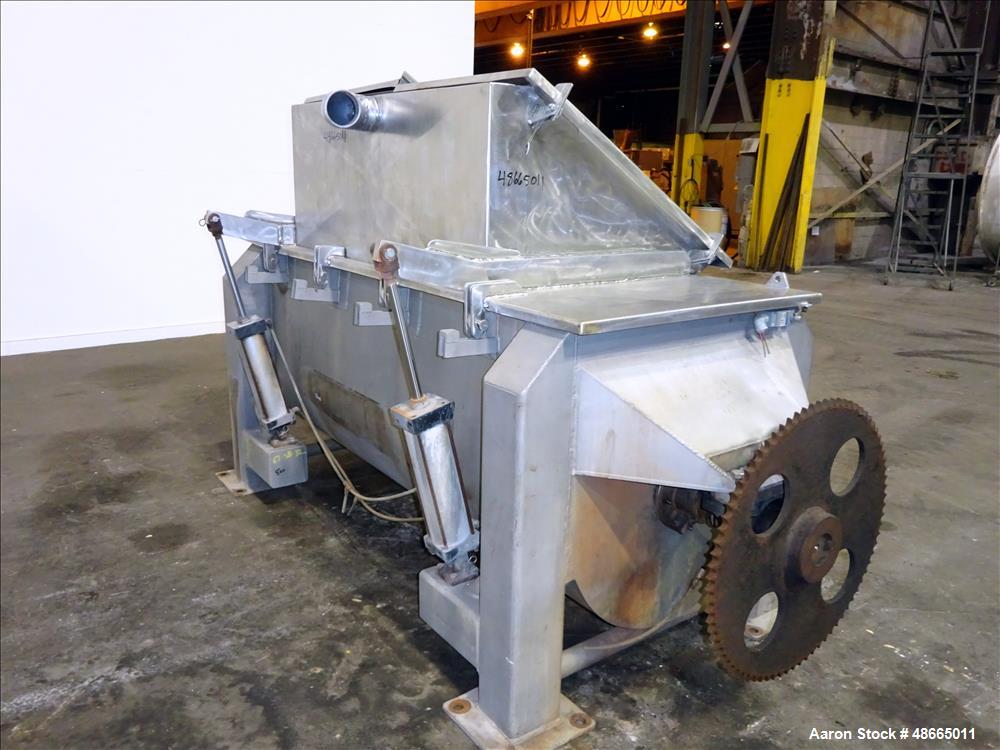 Used- Ribbon Blender, Approximate 36 Cubic Foot Capacity, 304 Stainless Steel.