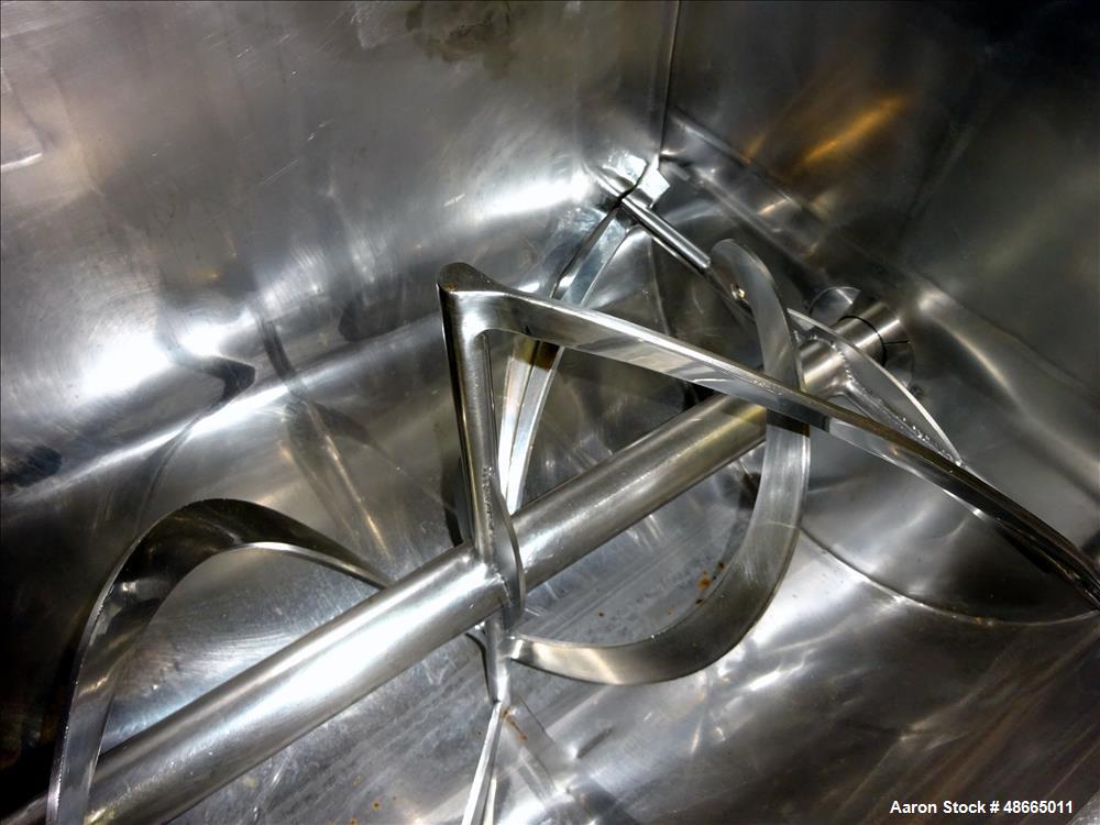 Used Ribbon Blender, Approximate 36 Cubic Foot Capacity, 304 Stainless Steel.