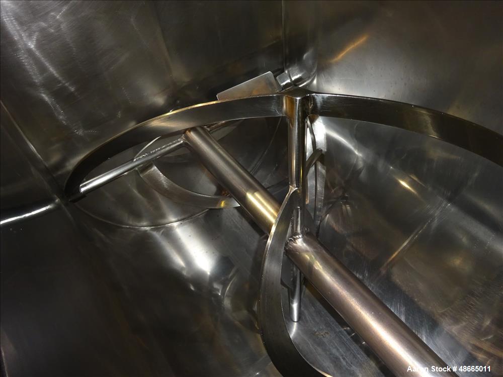 Used Ribbon Blender, Approximate 36 Cubic Foot Capacity, 304 Stainless Steel.
