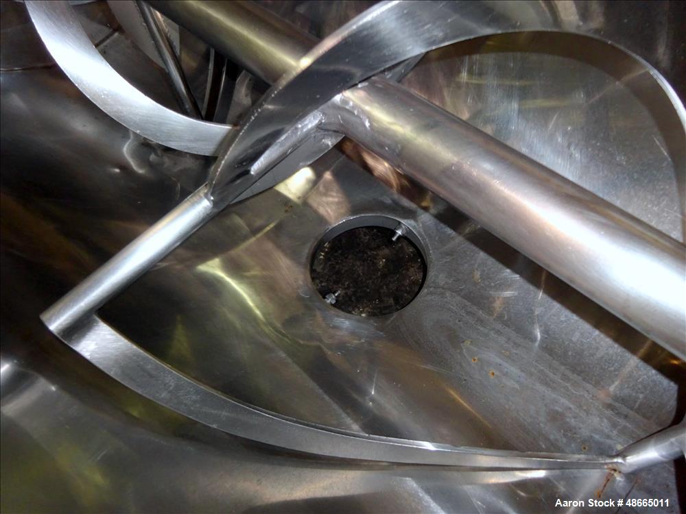 Used Ribbon Blender, Approximate 36 Cubic Foot Capacity, 304 Stainless Steel.