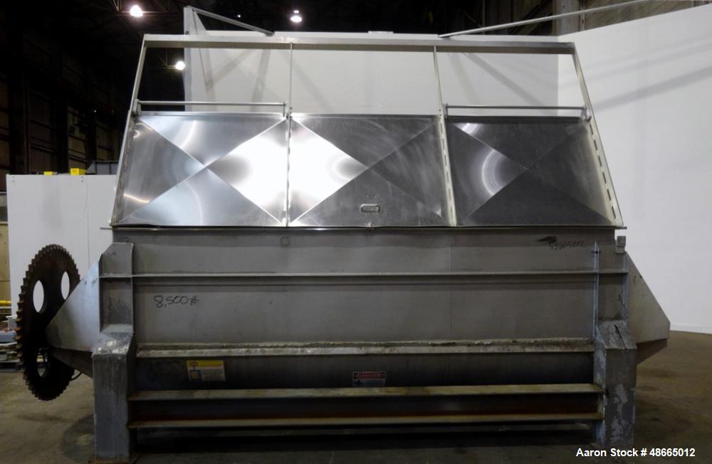 Used Ribbon Blender, Approximate 178 Cubic Feet, 304 Stainless Steel.