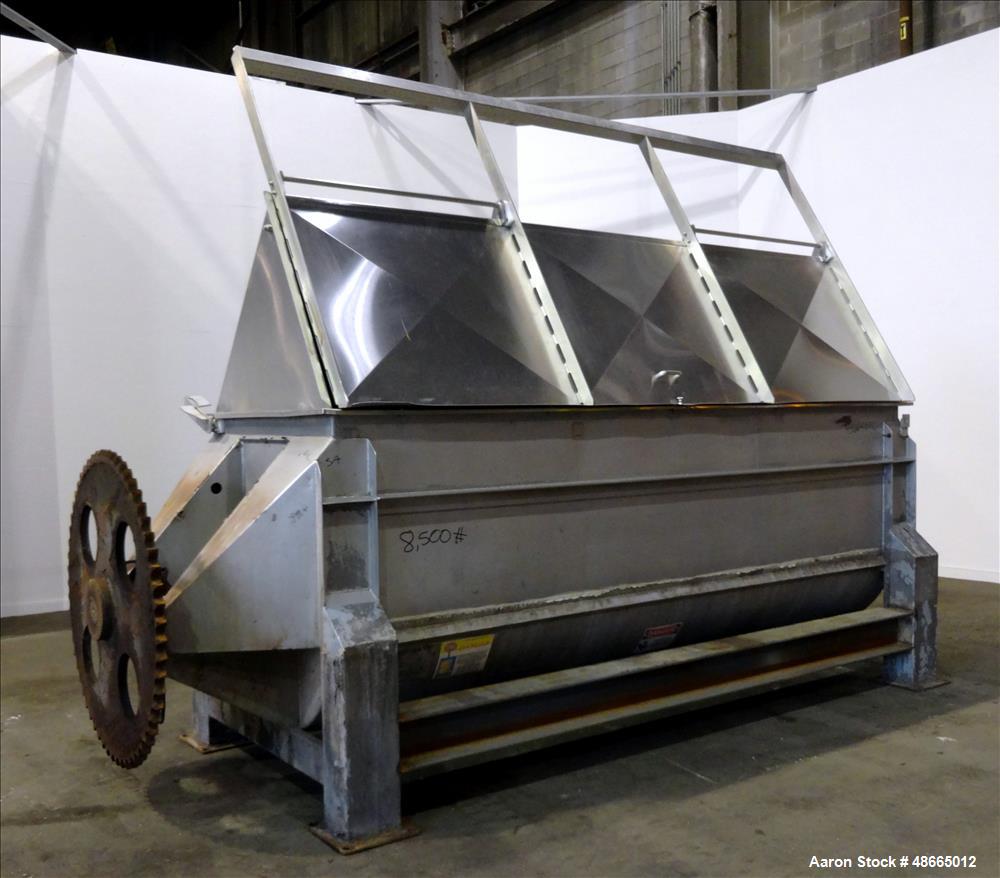 Used Ribbon Blender, Approximate 178 Cubic Feet, 304 Stainless Steel.