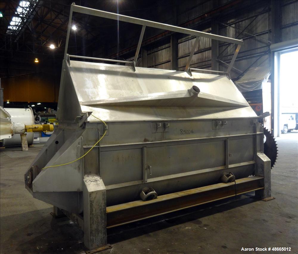 Used- Ribbon Blender, Approximate 178 Cubic Feet, 304 Stainless Steel.