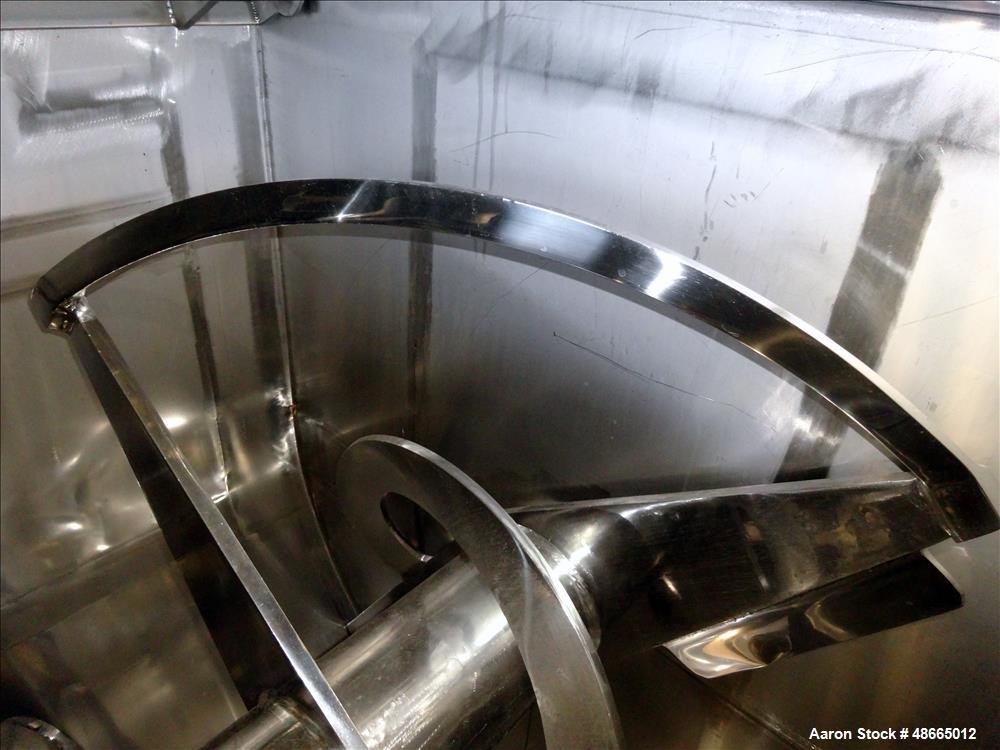 Used Ribbon Blender, Approximate 178 Cubic Feet, 304 Stainless Steel.