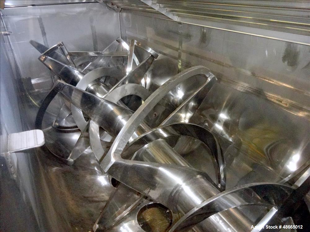 Used- Ribbon Blender, Approximate 178 Cubic Feet, 304 Stainless Steel.