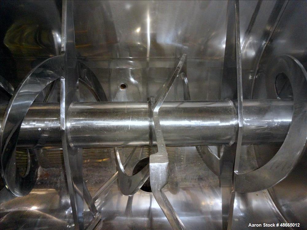 Used Ribbon Blender, Approximate 178 Cubic Feet, 304 Stainless Steel.