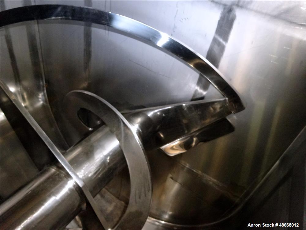 Used Ribbon Blender, Approximate 178 Cubic Feet, 304 Stainless Steel.