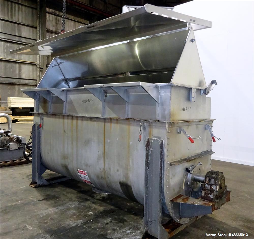 Used Ribbon Blender, Approximate 103 Cubic Foot Capacity, 304 Stainless Steel.
