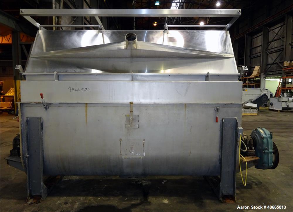 Used Ribbon Blender, Approximate 103 Cubic Foot Capacity, 304 Stainless Steel.