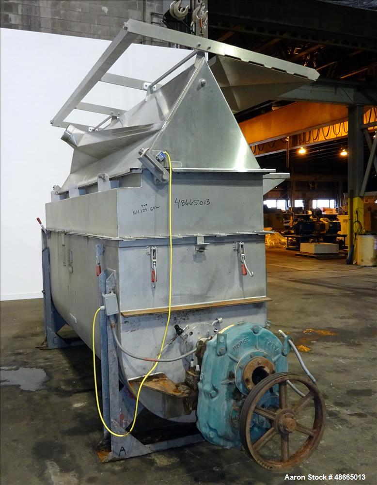 Used Ribbon Blender, Approximate 103 Cubic Foot Capacity, 304 Stainless Steel.