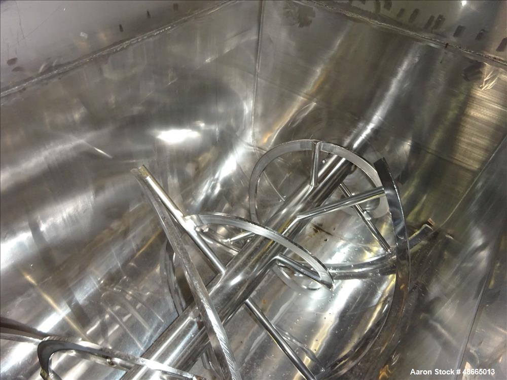 Used Ribbon Blender, Approximate 103 Cubic Foot Capacity, 304 Stainless Steel.