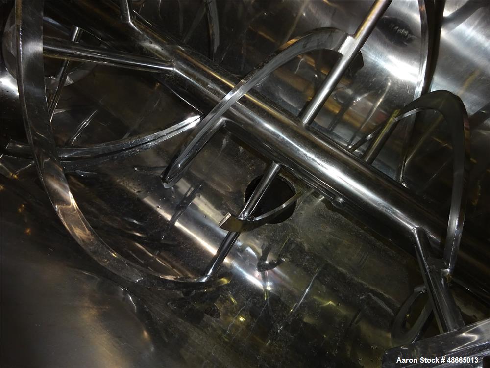 Used Ribbon Blender, Approximate 103 Cubic Foot Capacity, 304 Stainless Steel.