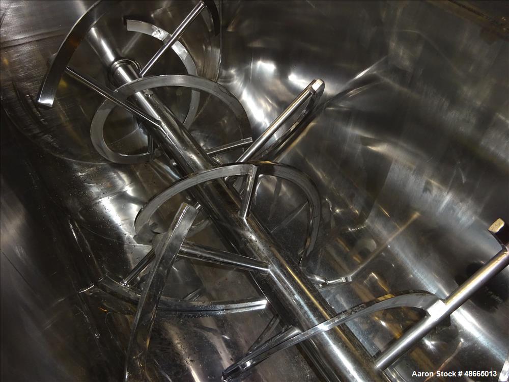Used Ribbon Blender, Approximate 103 Cubic Foot Capacity, 304 Stainless Steel.