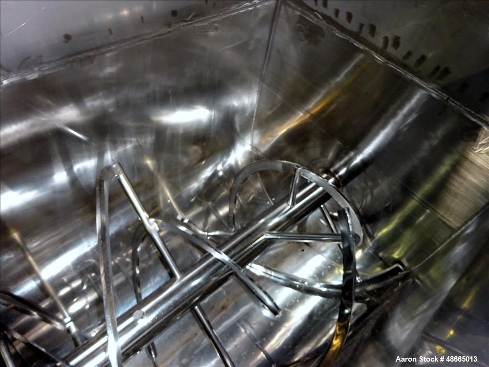 Used Ribbon Blender, Approximate 103 Cubic Foot Capacity, 304 Stainless Steel.
