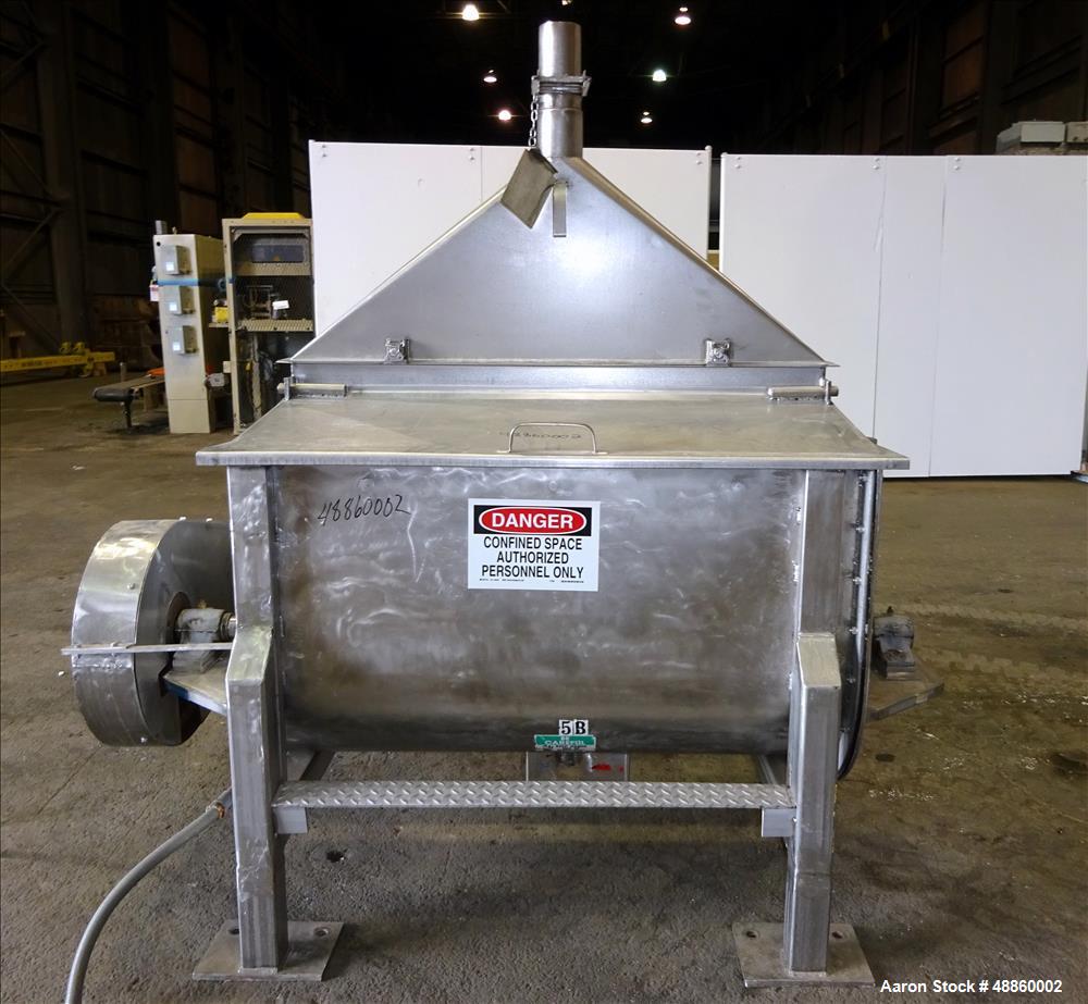 Used Ribbon Blender, Approximate 11.9 Working Cubic Feet Capacity, 304 Stainles