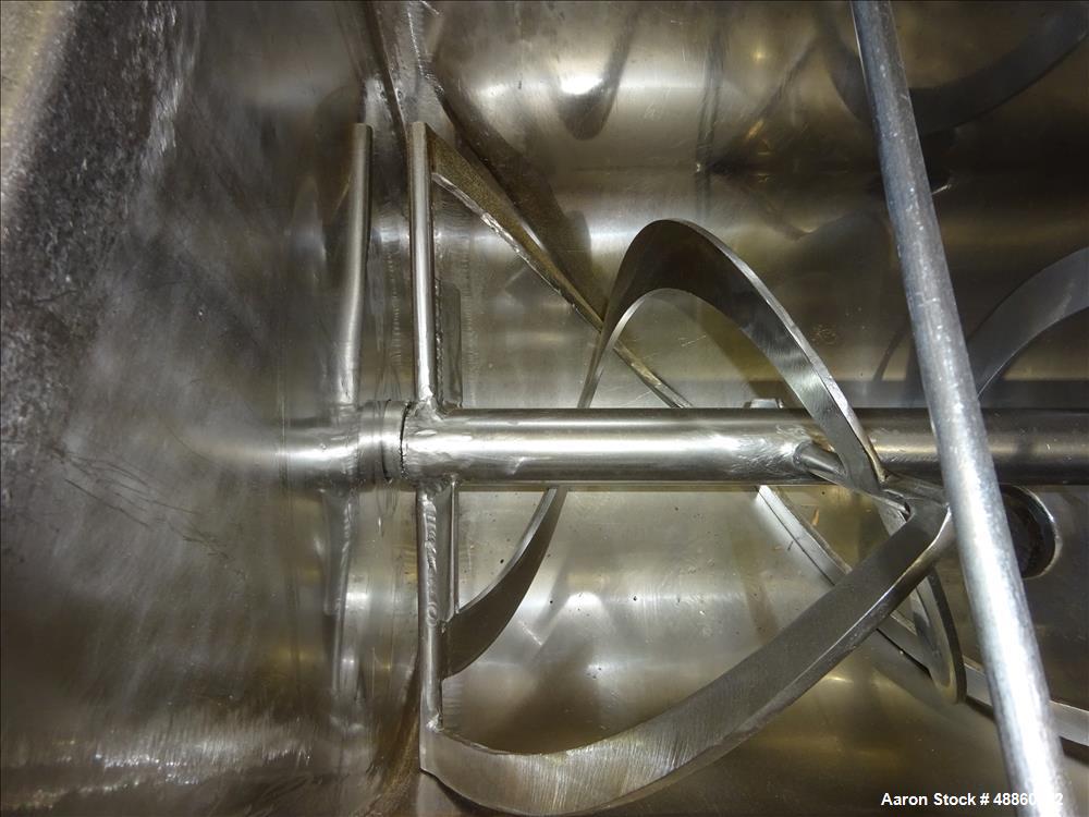 Used Ribbon Blender, Approximate 11.9 Working Cubic Feet Capacity, 304 Stainles