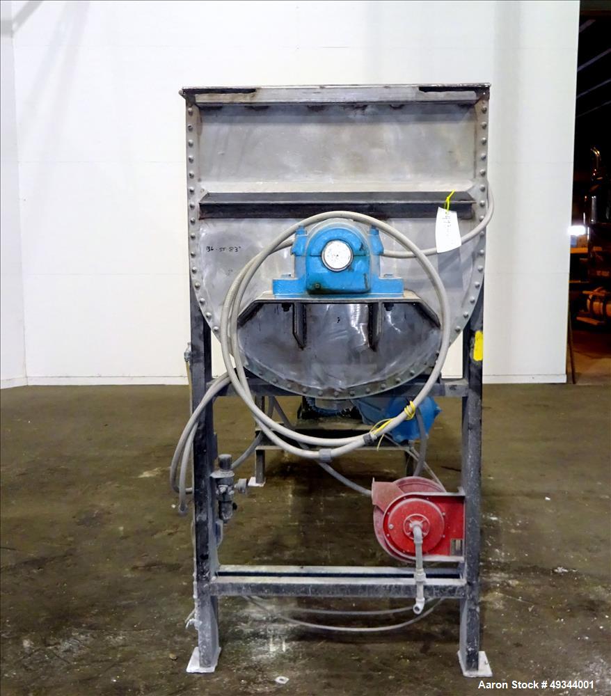 Used Double Spiral Ribbon Blender, Approximate 64 Cubic Feet Working Capacity.