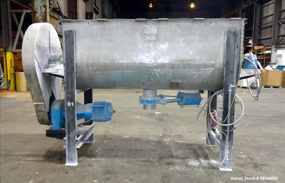 Used- Double Spiral Ribbon Blender, Approximate 64 Cubic Feet Working Capacity.