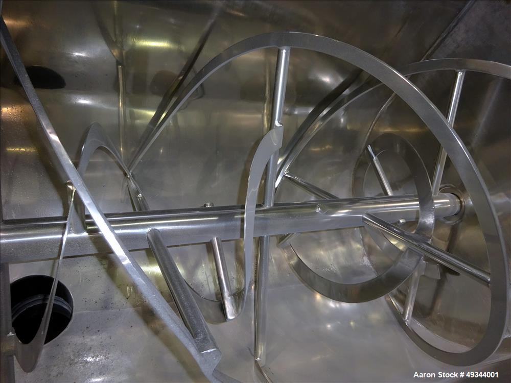 Used Double Spiral Ribbon Blender, Approximate 64 Cubic Feet Working Capacity.