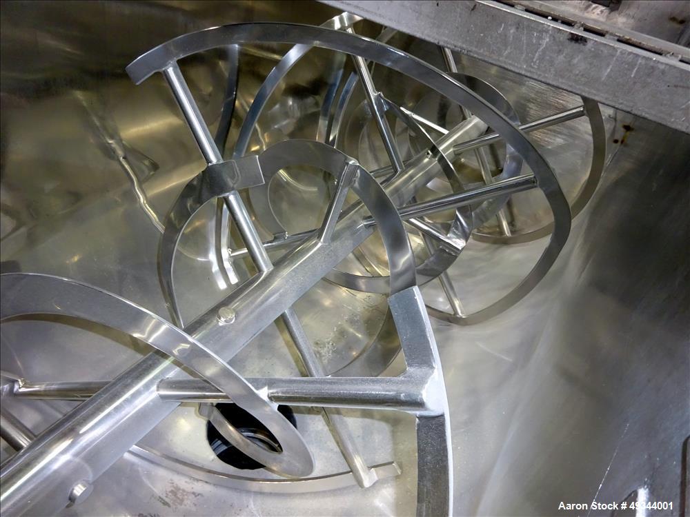 Used Double Spiral Ribbon Blender, Approximate 64 Cubic Feet Working Capacity.