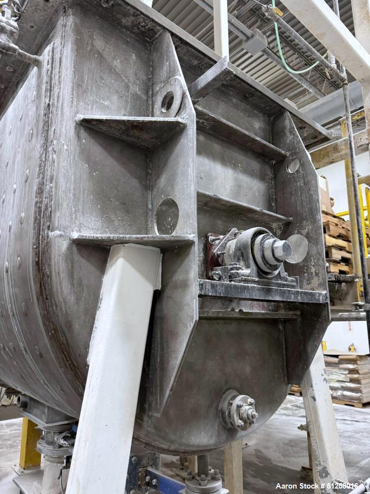 222 Cu Ft Used Stainless Steel Ribbon Blender with Jacket, Top Cover, Bottom Outlet Valve