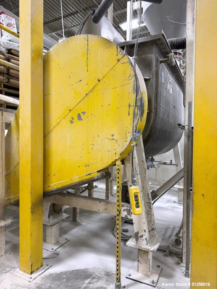 222 Cu Ft Used Stainless Steel Ribbon Blender with Jacket, Top Cover, Bottom Outlet Valve