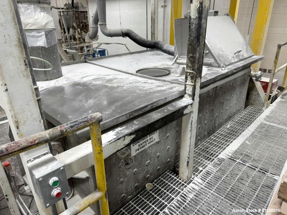 222 Cu Ft Used Stainless Steel Ribbon Blender with Jacket, Top Cover, Bottom Outlet Valve