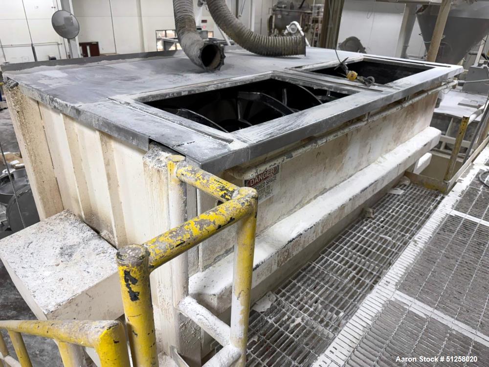 Used Industrial Ribbon Blender, 200 Cubic Foot, Stainless Steel, 50 HP with Rotary Valve