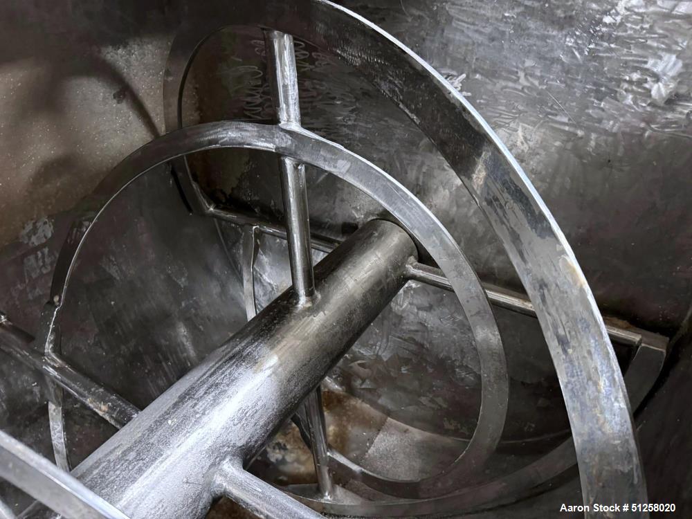 Used Industrial Ribbon Blender, 200 Cubic Foot, Stainless Steel, 50 HP with Rotary Valve