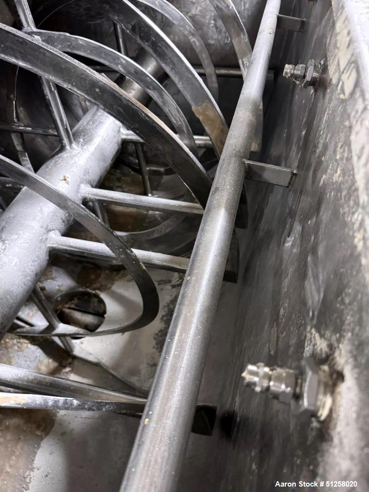 Used Industrial Ribbon Blender, 200 Cubic Foot, Stainless Steel, 50 HP with Rotary Valve