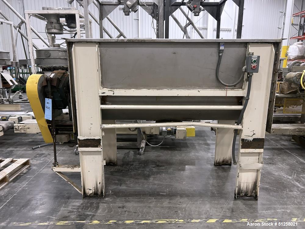 Used 45 Cubic Foot Ribbon Blender, Stainless Steel, 78" x 30" Trough with Drive